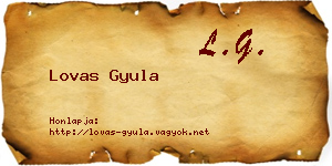 Lovas Gyula névjegykártya